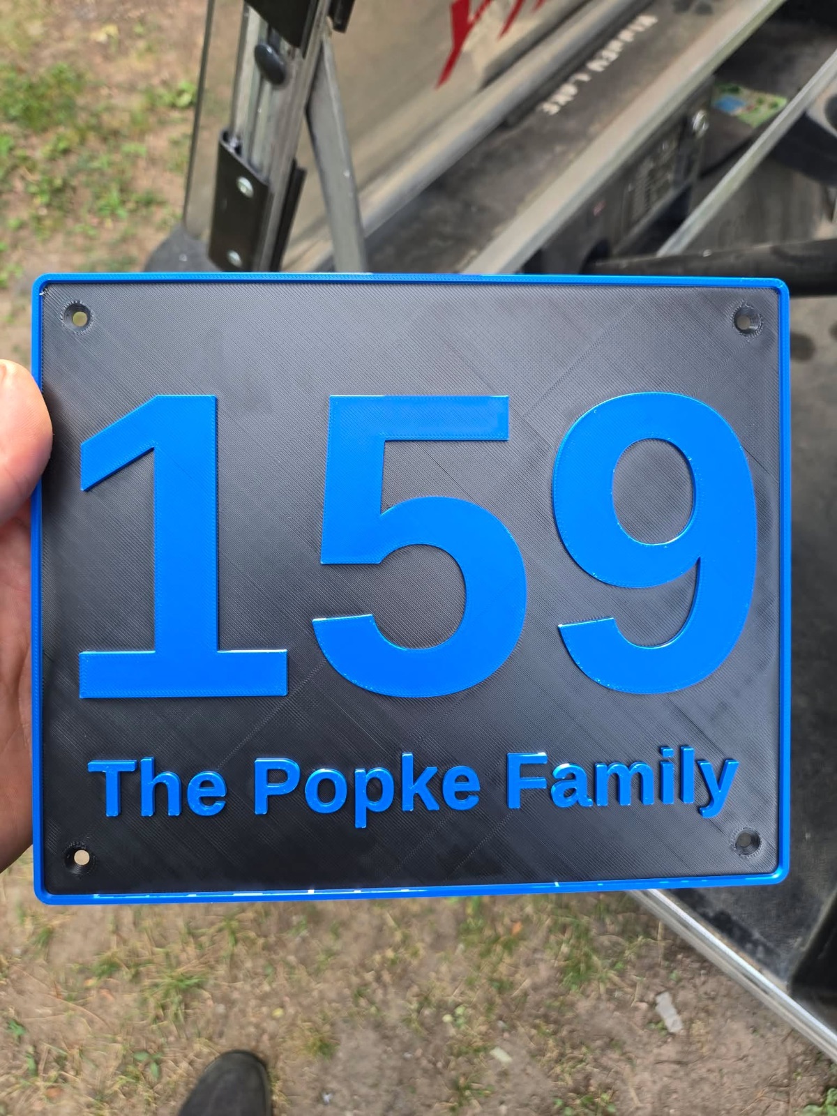 Printed address plaque, two color